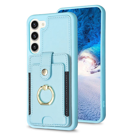 Custodia Silicone Morbida In Pelle Cover BF2 per Samsung Galaxy S23 Plus 5G Azzurro