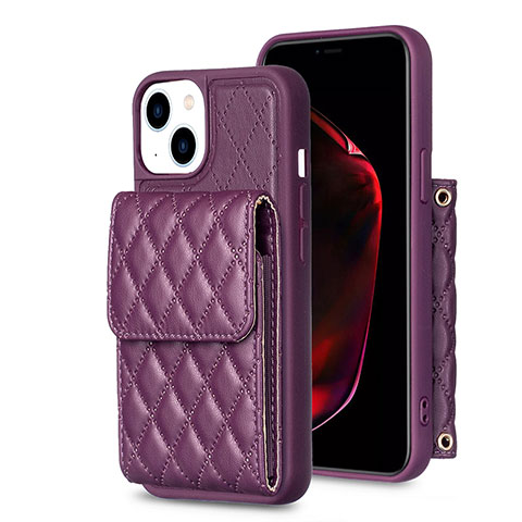 Custodia Silicone Morbida In Pelle Cover BF3 per Apple iPhone 14 Plus Viola