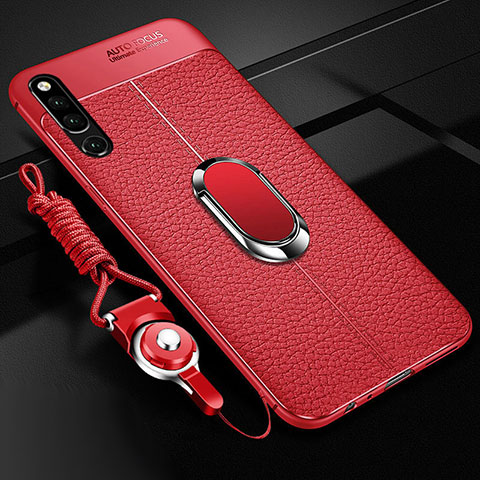 Custodia Silicone Morbida In Pelle Cover con Magnetico Anello Supporto A01 per Huawei Honor Magic 2 Rosso