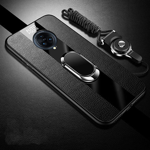 Custodia Silicone Morbida In Pelle Cover con Magnetico Anello Supporto per Vivo Nex 3 Nero