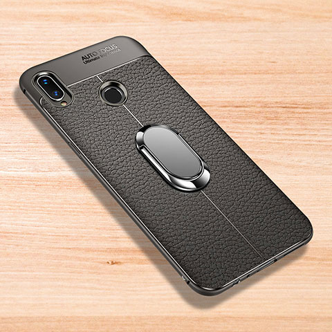 Custodia Silicone Morbida In Pelle Cover con Magnetico Anello Supporto per Xiaomi Redmi Note 7 Pro Grigio