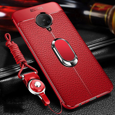 Custodia Silicone Morbida In Pelle Cover con Magnetico Anello Supporto S01 per Vivo Nex 3 Rosso