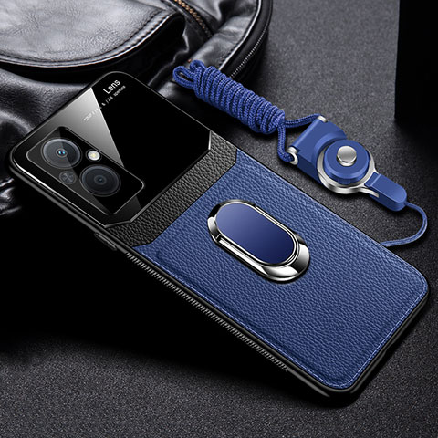 Custodia Silicone Morbida In Pelle Cover con Magnetico FL1 per OnePlus Nord N20 5G Blu
