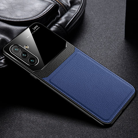 Custodia Silicone Morbida In Pelle Cover con Magnetico FL1 per Samsung Galaxy A04s Blu