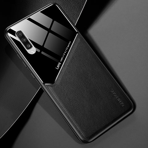 Custodia Silicone Morbida In Pelle Cover con Magnetico per Samsung Galaxy A70 Nero