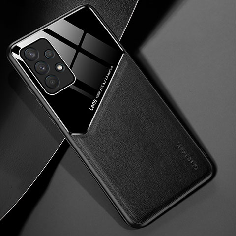 Custodia Silicone Morbida In Pelle Cover con Magnetico per Samsung Galaxy M32 5G Nero