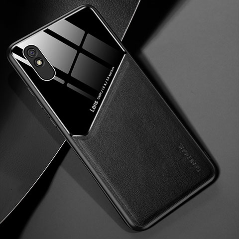 Custodia Silicone Morbida In Pelle Cover con Magnetico per Xiaomi Redmi 9i Nero