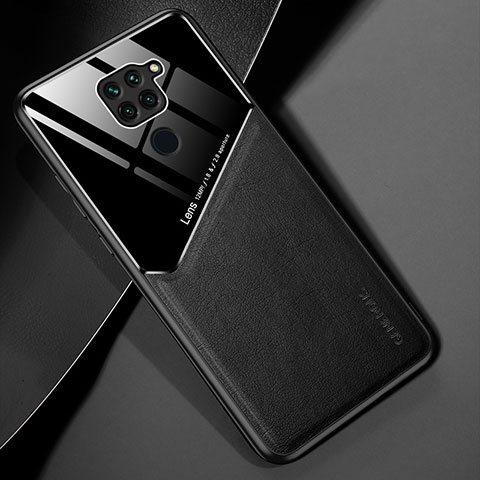 Custodia Silicone Morbida In Pelle Cover con Magnetico per Xiaomi Redmi Note 9 Nero