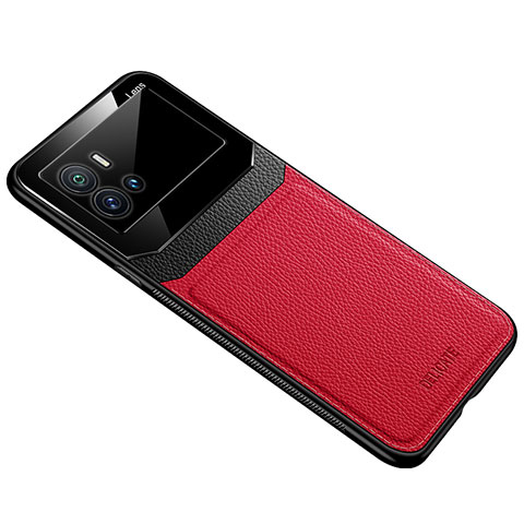 Custodia Silicone Morbida In Pelle Cover con Magnetico S01 per Vivo iQOO 9 Pro 5G Rosso