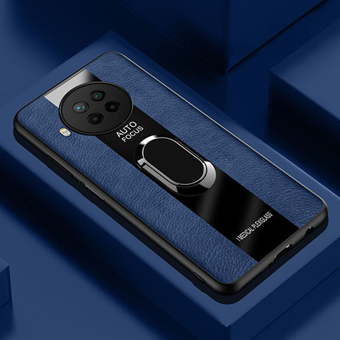 Custodia Silicone Morbida In Pelle Cover con Magnetico S01 per Xiaomi Mi 10T Lite 5G Blu