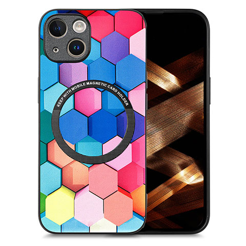 Custodia Silicone Morbida In Pelle Cover con Magnetico S01D per Apple iPhone 13 Colorato