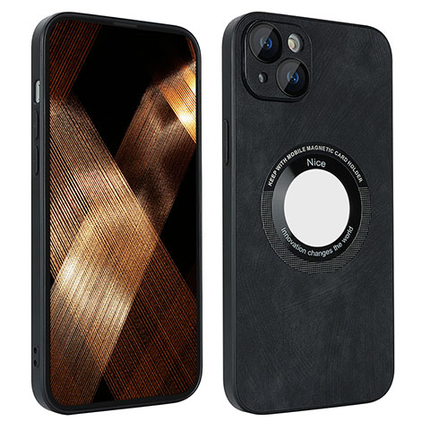 Custodia Silicone Morbida In Pelle Cover con Magnetico S14D per Apple iPhone 13 Nero