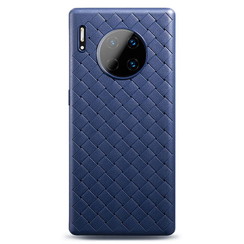 Custodia Silicone Morbida In Pelle Cover D01 per Huawei Mate 30 Pro Blu