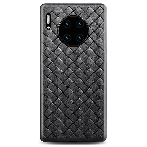 Custodia Silicone Morbida In Pelle Cover D01 per Huawei Mate 30 Pro Nero