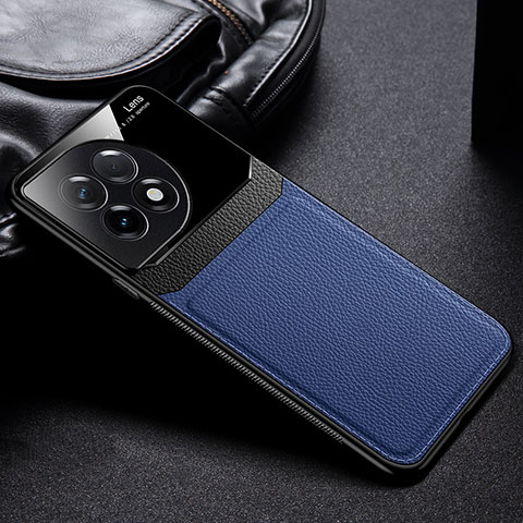 Custodia Silicone Morbida In Pelle Cover FL1 per OnePlus Ace 2 5G Blu