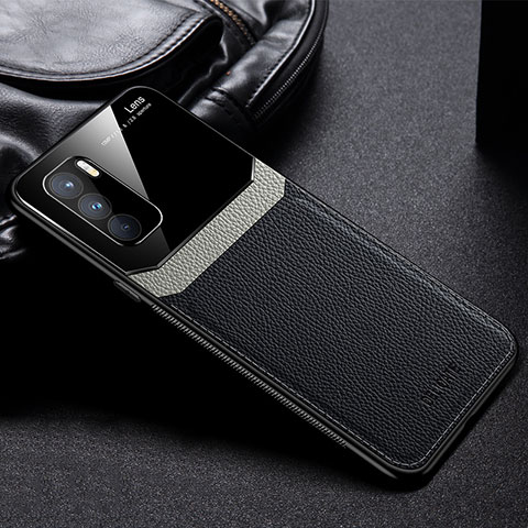 Custodia Silicone Morbida In Pelle Cover FL1 per Oppo K9 Pro 5G Nero