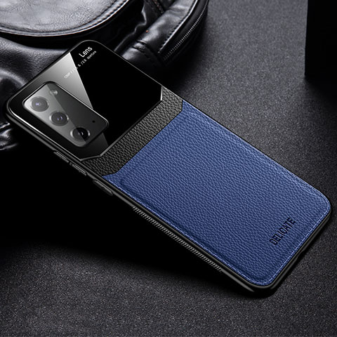Custodia Silicone Morbida In Pelle Cover FL1 per Samsung Galaxy Note 20 5G Blu