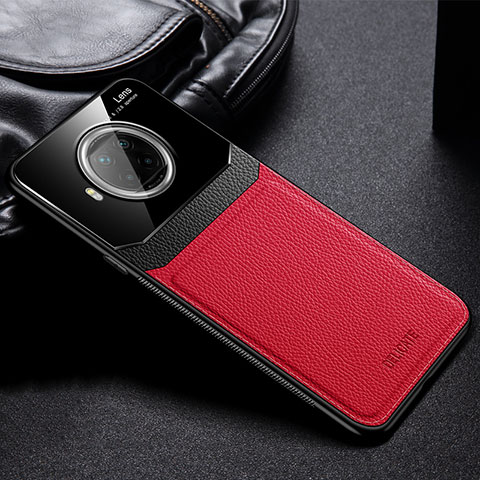 Custodia Silicone Morbida In Pelle Cover FL1 per Xiaomi Mi 10i 5G Rosso