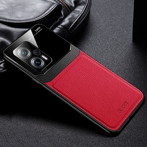 Custodia Silicone Morbida In Pelle Cover FL1 per Xiaomi Poco X4 GT 5G Rosso