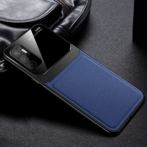 Custodia Silicone Morbida In Pelle Cover FL1 per Xiaomi Redmi Note 10T 5G Blu