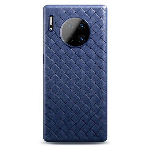 Custodia Silicone Morbida In Pelle Cover H01 per Huawei Mate 30 5G Blu