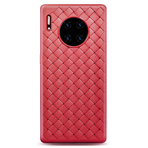 Custodia Silicone Morbida In Pelle Cover H01 per Huawei Mate 30 5G Rosso