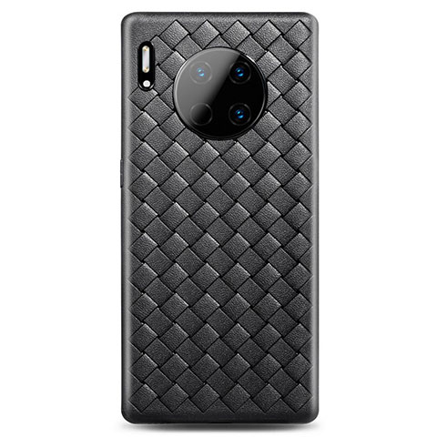 Custodia Silicone Morbida In Pelle Cover H01 per Huawei Mate 30 Nero