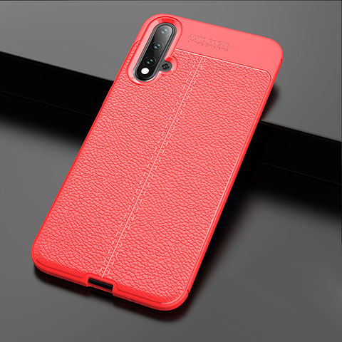 Custodia Silicone Morbida In Pelle Cover H01 per Huawei Nova 5 Pro Rosso