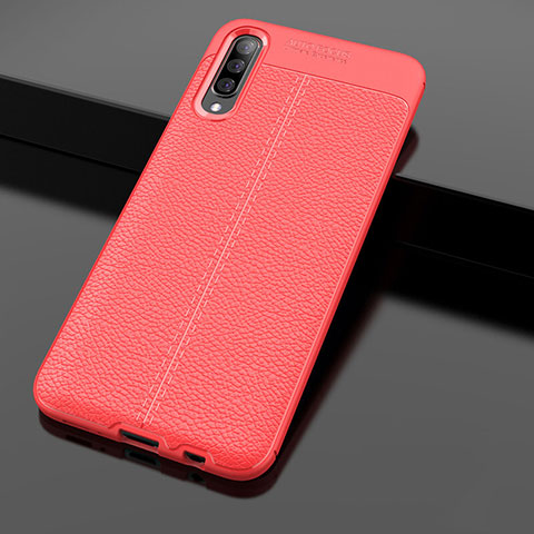 Custodia Silicone Morbida In Pelle Cover H01 per Samsung Galaxy A70 Rosso