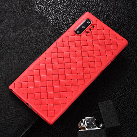 Custodia Silicone Morbida In Pelle Cover H01 per Samsung Galaxy Note 10 Plus Rosso