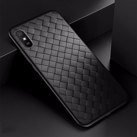 Custodia Silicone Morbida In Pelle Cover H01 per Xiaomi Redmi 9AT Nero