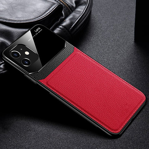 Custodia Silicone Morbida In Pelle Cover H02 per Apple iPhone 11 Rosso
