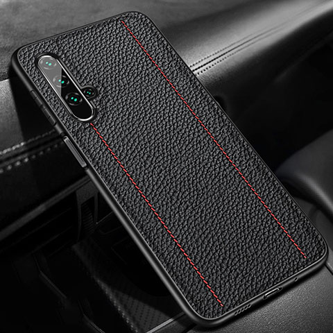 Custodia Silicone Morbida In Pelle Cover H02 per Huawei Honor 20 Nero