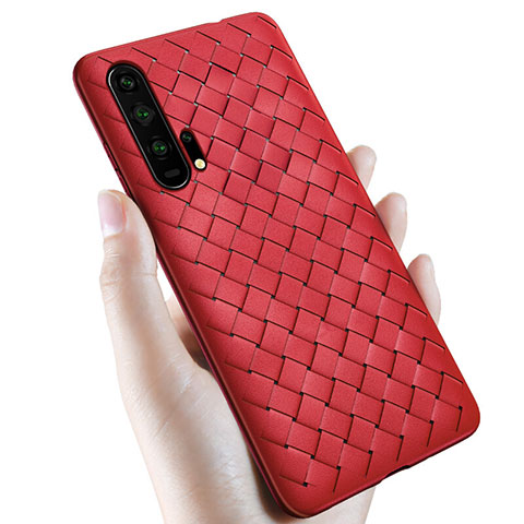 Custodia Silicone Morbida In Pelle Cover H02 per Huawei Honor 20 Pro Rosso