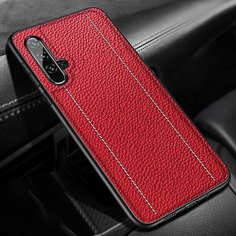 Custodia Silicone Morbida In Pelle Cover H02 per Huawei Honor 20 Rosso