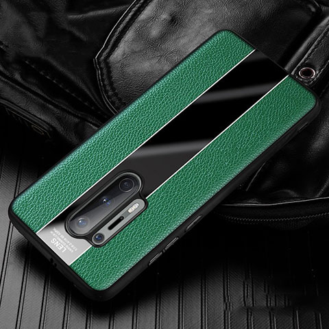 Custodia Silicone Morbida In Pelle Cover H02 per OnePlus 8 Pro Verde