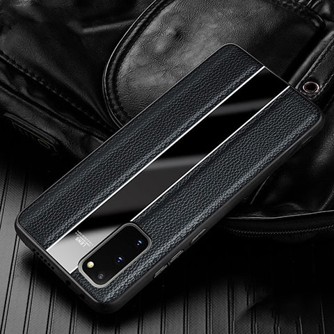 Custodia Silicone Morbida In Pelle Cover H02 per Samsung Galaxy S20 Nero