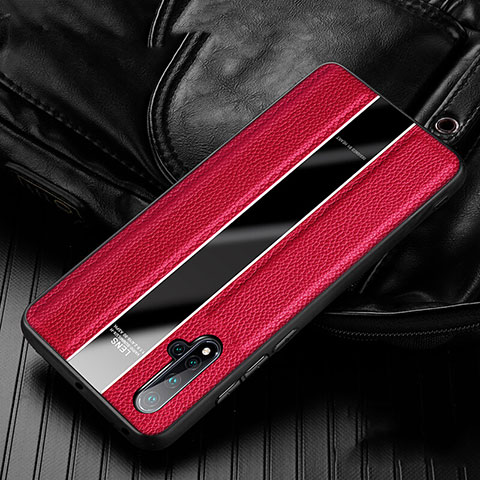 Custodia Silicone Morbida In Pelle Cover H03 per Huawei Nova 5 Pro Rosso