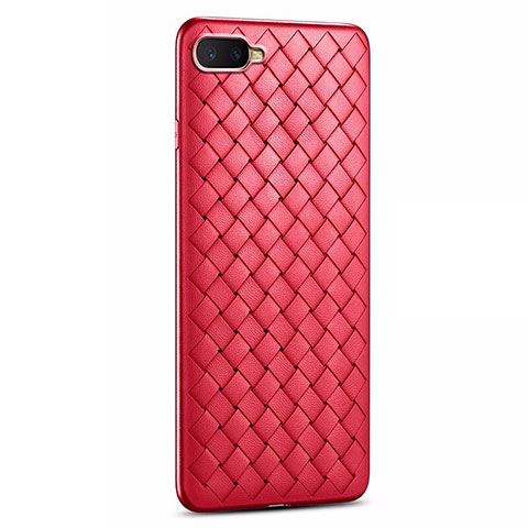 Custodia Silicone Morbida In Pelle Cover H03 per Oppo R15X Rosso