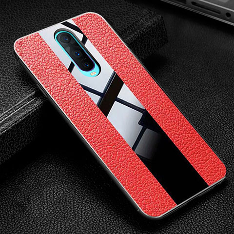 Custodia Silicone Morbida In Pelle Cover H03 per Oppo R17 Pro Rosso