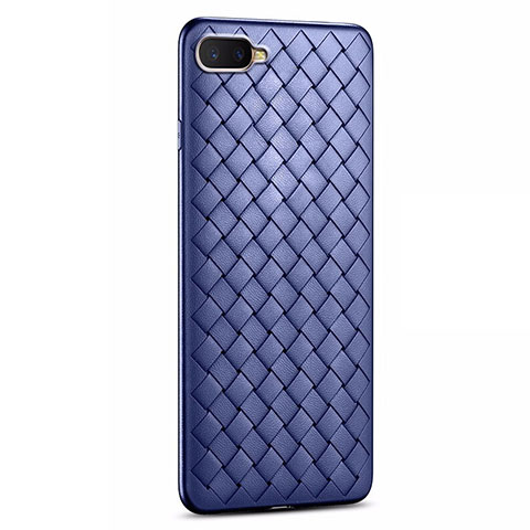 Custodia Silicone Morbida In Pelle Cover H03 per Oppo RX17 Neo Blu