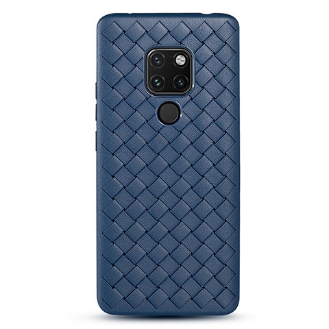 Custodia Silicone Morbida In Pelle Cover H04 per Huawei Mate 20 X 5G Blu