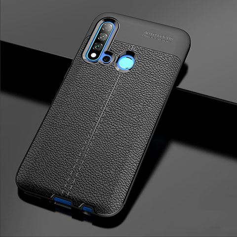 Custodia Silicone Morbida In Pelle Cover H04 per Huawei Nova 5i Nero