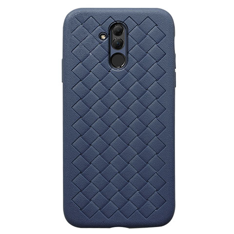 Custodia Silicone Morbida In Pelle Cover H05 per Huawei Mate 20 Lite Blu