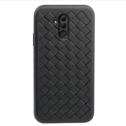 Custodia Silicone Morbida In Pelle Cover H05 per Huawei Mate 20 Lite Nero