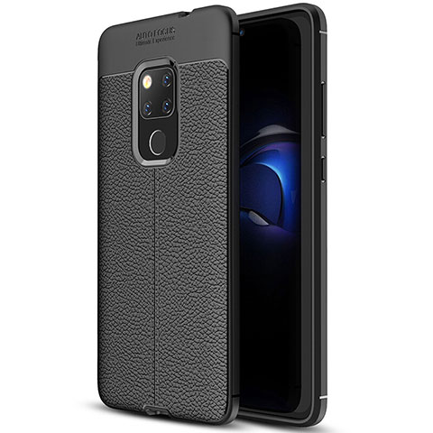 Custodia Silicone Morbida In Pelle Cover H05 per Huawei Mate 20 X 5G Nero