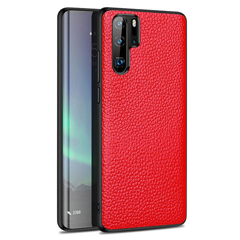 Custodia Silicone Morbida In Pelle Cover H05 per Huawei P30 Pro Rosso