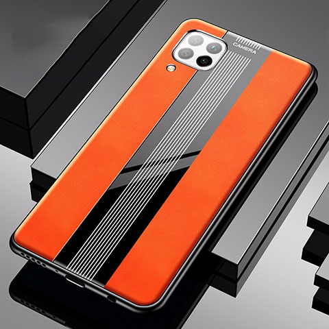 Custodia Silicone Morbida In Pelle Cover H05 per Huawei P40 Lite Arancione