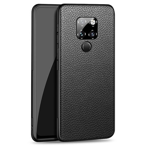 Custodia Silicone Morbida In Pelle Cover H06 per Huawei Mate 20 Nero