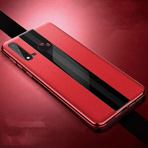 Custodia Silicone Morbida In Pelle Cover H06 per Huawei Nova 5i Rosso